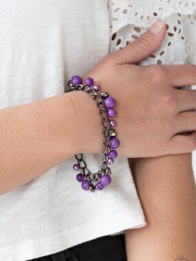 Paparazzi Jewelry Accessories - Hold My Drink - Purple Bracelet - Vintage